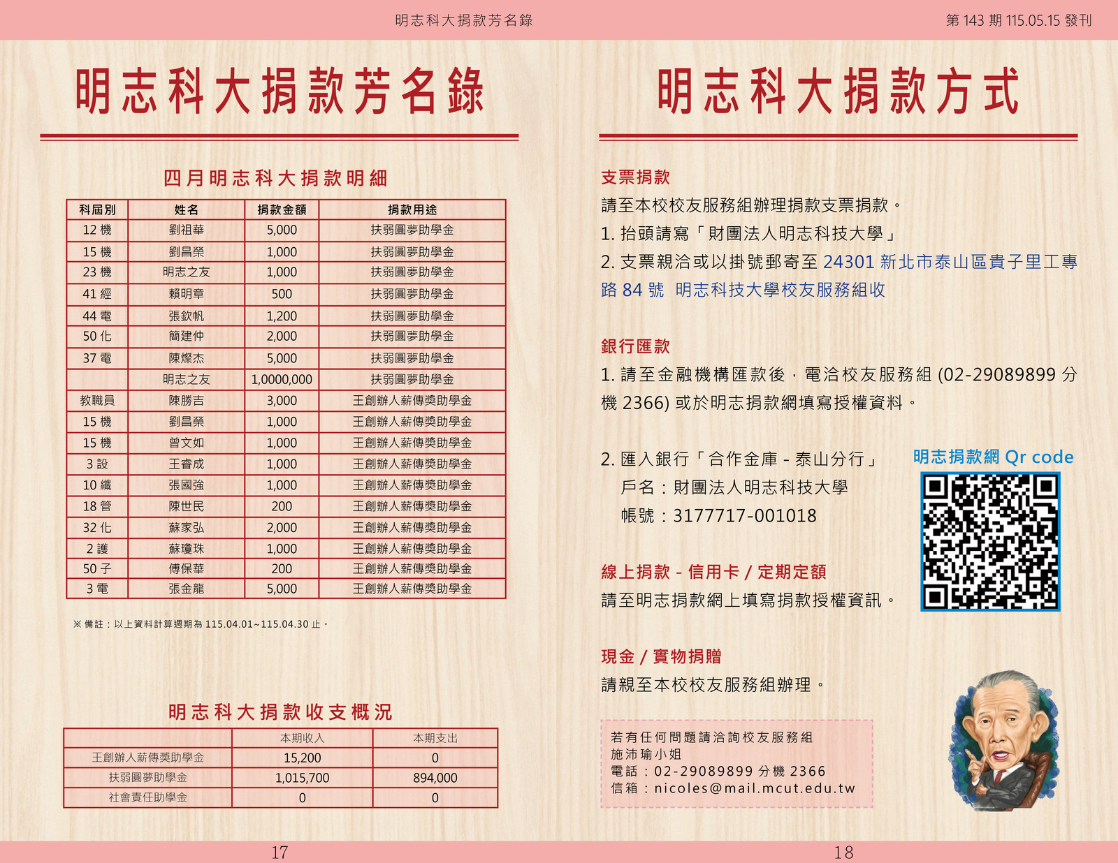 Alumni Newsletter, Issue No. 143(Open new window/jpg file)Image